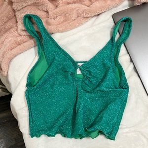 princess polly green sparkly crop top
